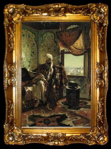 framed  unknow artist Arab or Arabic people and life. Orientalism oil paintings  295, ta009-2